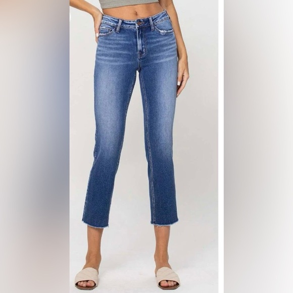 Vervet Los Angeles Mid Rise Crop Straight Jeans- V2750 Size 27 - Picture 1 of 8